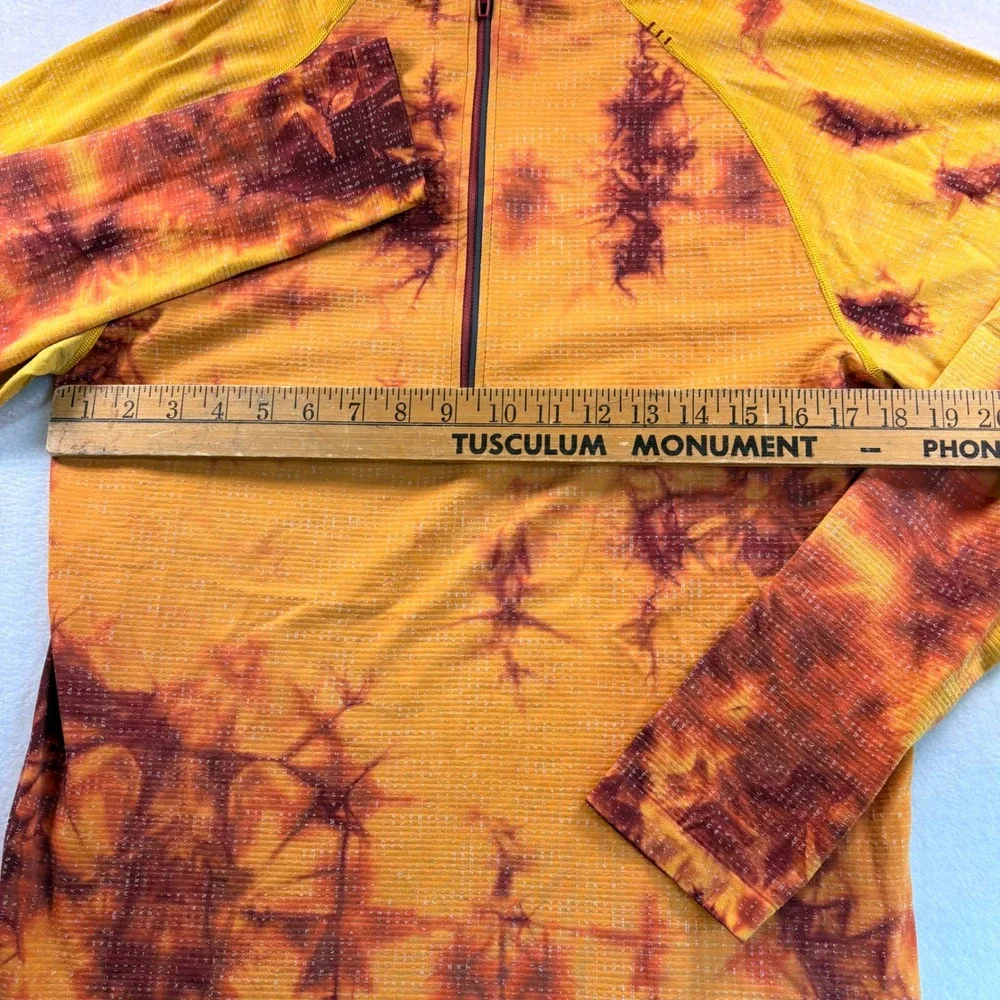 Lululemon Metal Vent Tech 1/2 Zip 2.0 Orange Tie Dye Pullover LM3DAES Mens M